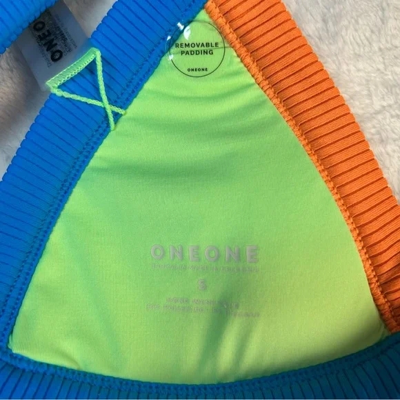 NWT One One Free People swimwear bikini top & bottom Small color block 2 piece - Picture 13 of 16